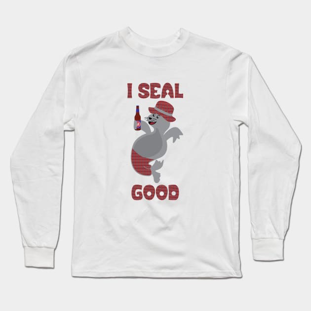 I Seal Good with Beer Funny Long Sleeve T-Shirt by mstory